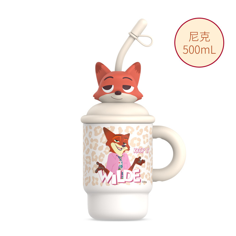 스테인리스 손잡이 빨대 보온 머그컵 500ml 사무실 선물용