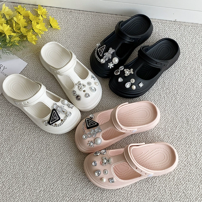 Новые детские тапочки из ЭВА, летние милые Мультяшные тапочки своими руками, тапочки с мягкой подошвой, садовая обувь для родителей и детей