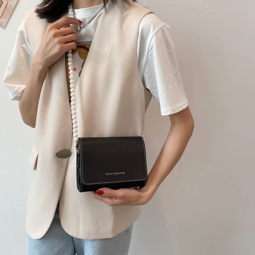 Korean version of summer pearl bag 2024 new trendy fashion crossbody bag women's bag summer simple single shoulder armpit small square bag