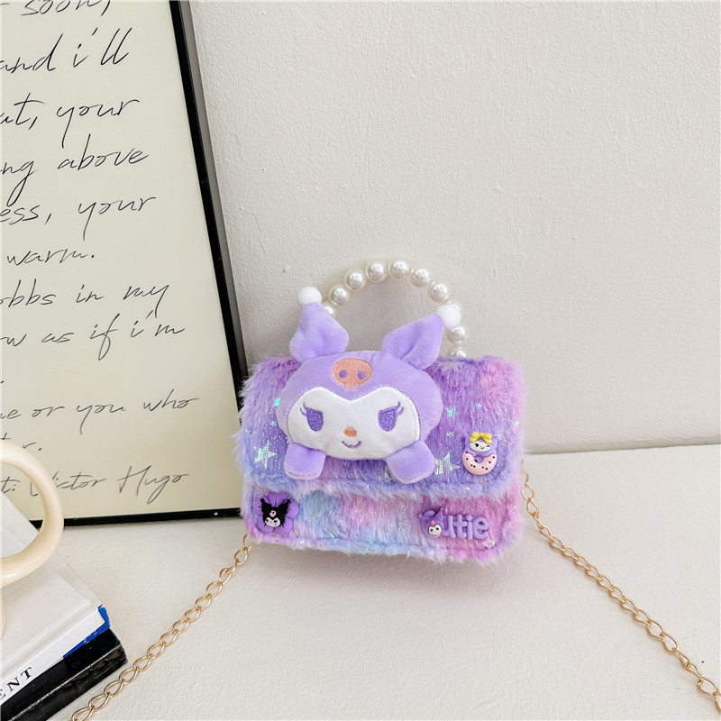 Nueva popularidad de la princesa extranjera bolso de cambio muñeca de peluche de peluche perlas de peluche mujer tesoro portátil de hombro mini mochila