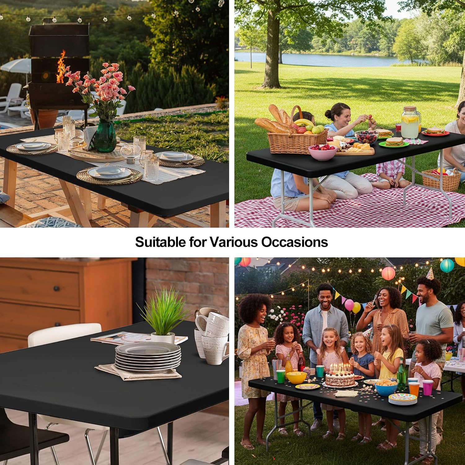 Manufacturer Wholesale Hotel Wedding Banquet Picnic Polyester Table Cover Tablecloth Rectangular Elastic Table Cover