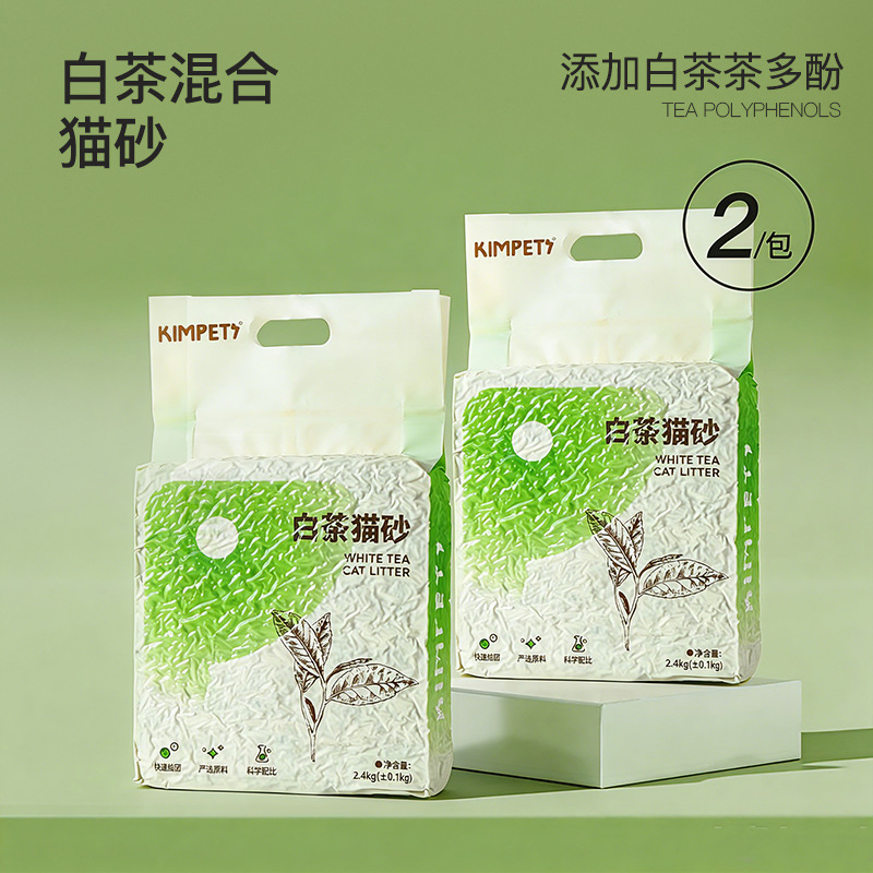 Arena mixta para gatos de arena mixta inhibición antimicrobiana con té blanco para gatos