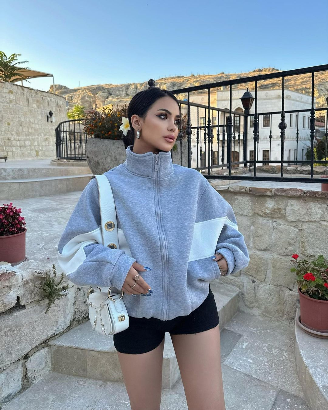 Women's Clothing Loose Casual Versatile Top Long Sleeve Color Block Stand Collar Jacket for Women_voghion.com