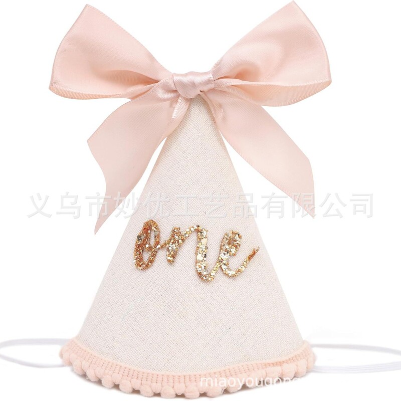 Manufacturer European and American Cross-Border Baby Half-Year-Old Birthday Pointed Hat Ribbon Bow Birthday Party Photo Props Manufacturer European and American Cross-Border Baby Half-Year-Old Birthday Pointed Hat Ribbon Bow Birthday Party Photo Props