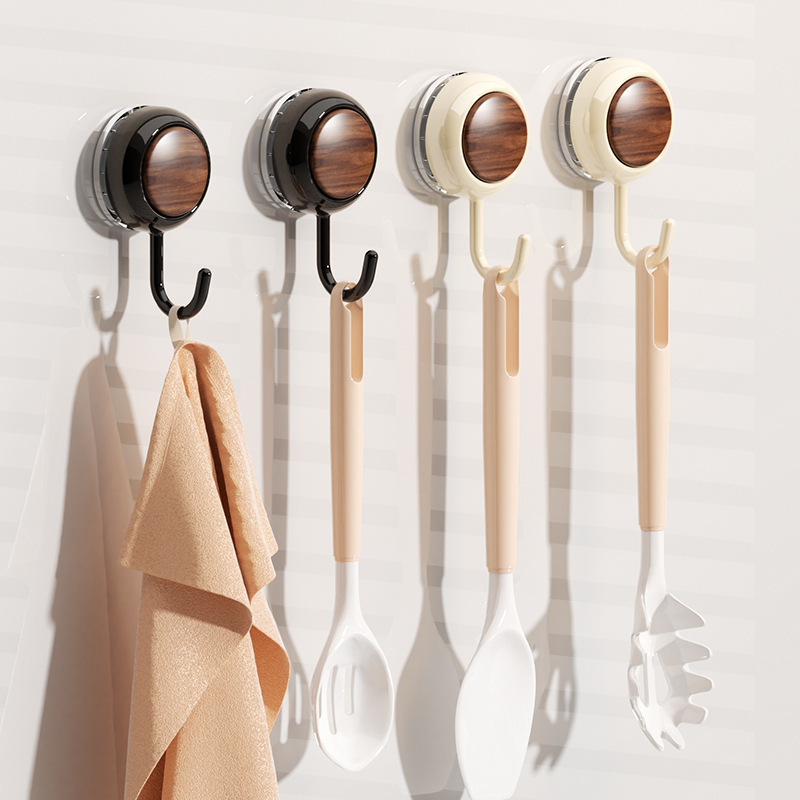 Rotating Suction Cup Hook Kitchen Spatula Rag Storage Door Bag Wall Hanging Vacuum Strong Load-Bearing Traceless Sticky Hook