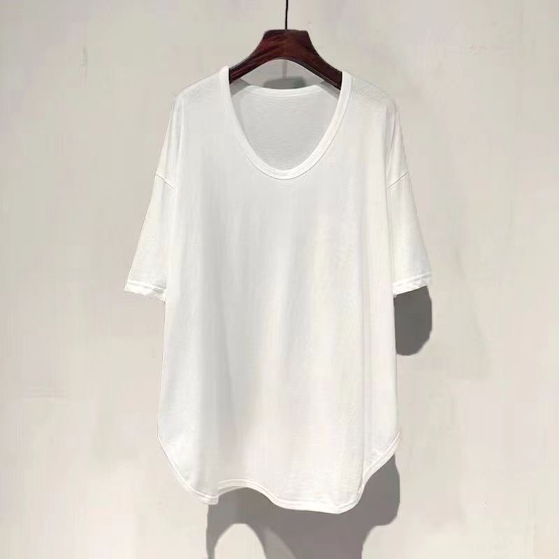 ファットmm 150kg ゆったり大きいサイズ ミドル丈 UVカラー 半袖 Tシャツ レディース 夏新作 韓国版 痩身お腹カバートップ|undefined
