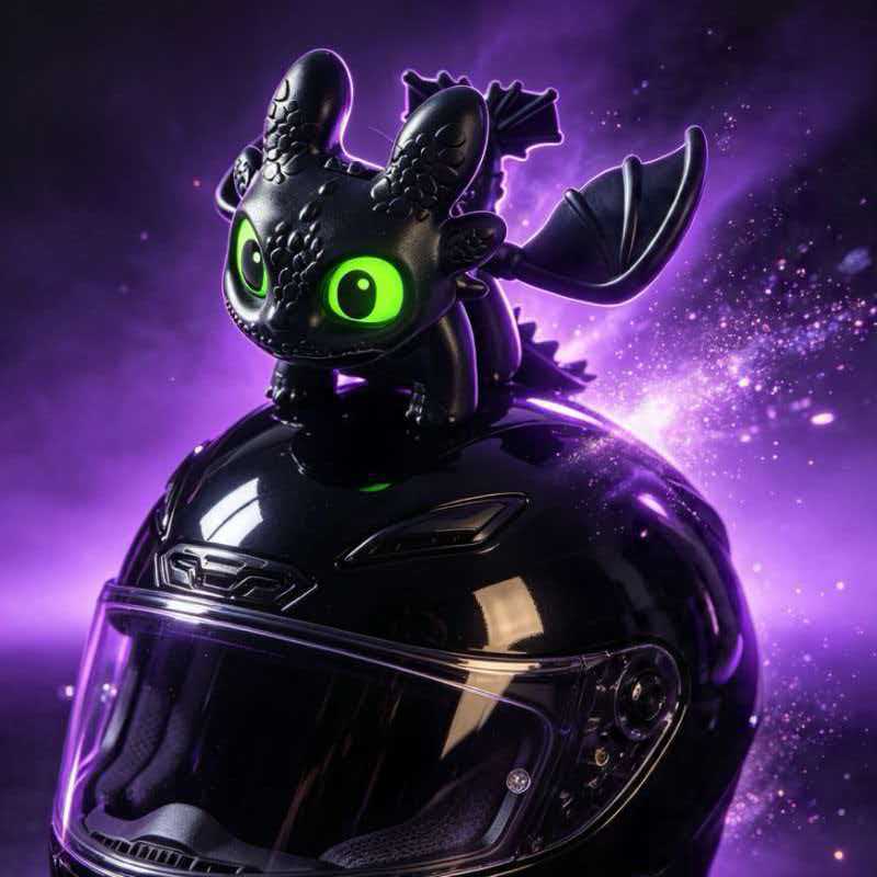 New car accessory: Toothless figure with swinging wings, sensor-activated flashing lights, eyes, keychain accessory, helmet decoration