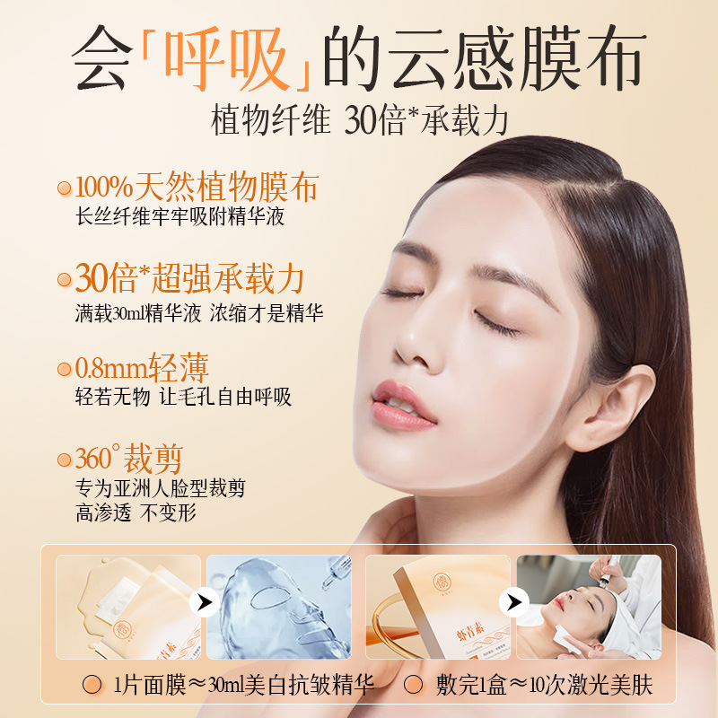 虾青素双抗面膜舒缓补水保湿紧致提亮修护重组胶原蛋白贴片面膜女|undefined