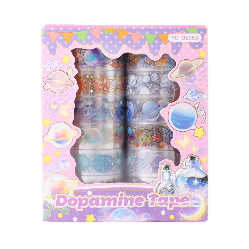 59g Weight Washi Tape Stationery Type 5 PCS/Package Quantity School Occasion PET Material Butterfly, Daisy Pattern Cute Style 5 PCS/Package Butterfly Daisy School PET Cute Washi Tape 11