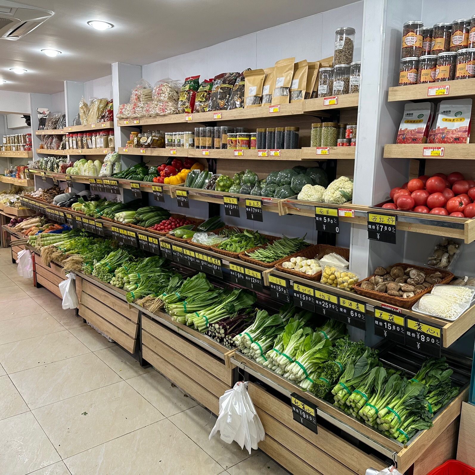 生鲜店多层蔬菜货架蔬菜双面组合中岛台多功能收银台零食货架