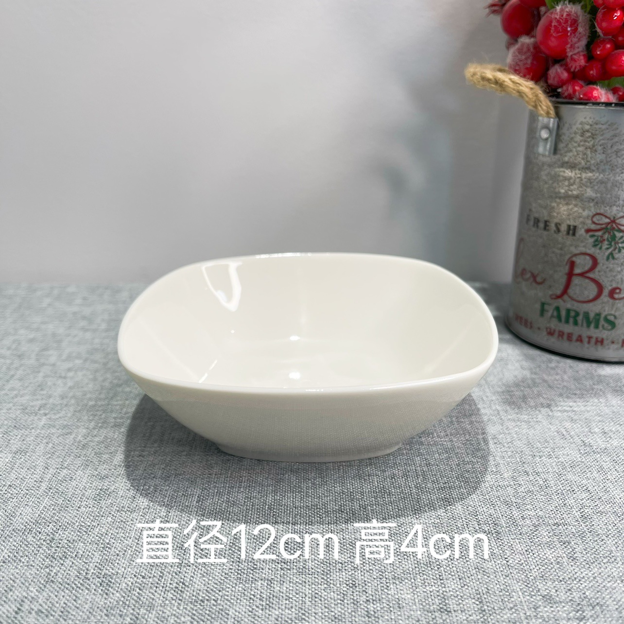 Lu Cang LZ exporta el último pedido de vajilla, serie de porcelana blanca, cuenco cuadrado de cerámica para una sola fruta