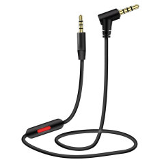 3.5mm Male to Male with Microphone Audio Line Bend Headset Hearing Headphones Car AUX Line Control Karaoke Call Line 