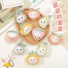 草莓菠蘿胸針女萌萌的果果兒童髮飾配件批發可愛布藝刺繡diy掛件