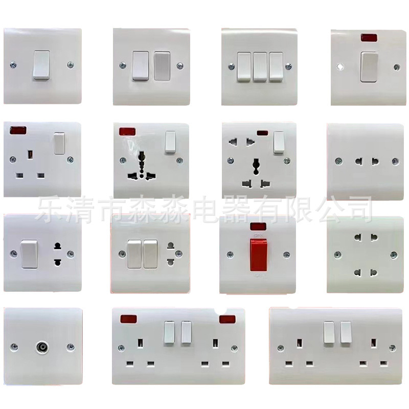 British Standard Bakelite Switch Panel One Open 10A Double Multi-Function Three-Hole Switch for Central, Southeast and Africa British Standard Bakelite Switch Panel One Open 10A Double Multi-Function Three-Hole Switch for Central, Southeast and Africa