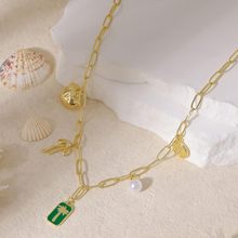 欧美跨境海洋海星贝壳海螺吊坠项链女士波西米亚风沙滩时尚锁骨链