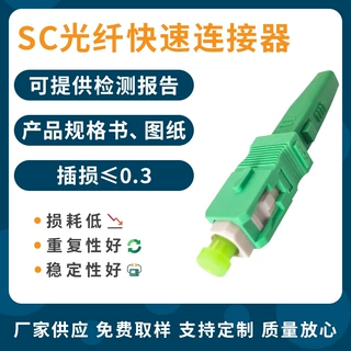 SC/APC0.9光纤快速连接器，适用于0.9光缆SC冷接子皮线