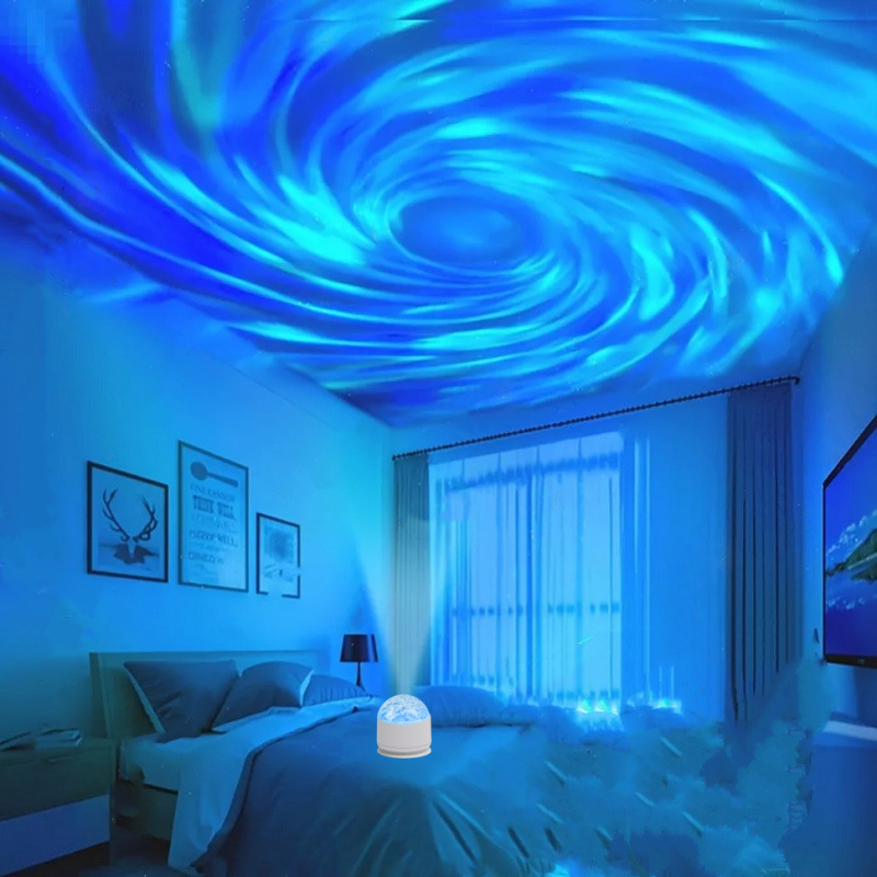 Aurora giratoria ondulación de agua colorida Gypsophila que cambia de color luces ambientales coloridas luces románticas dormitorio cielo estrellado luces de proyección