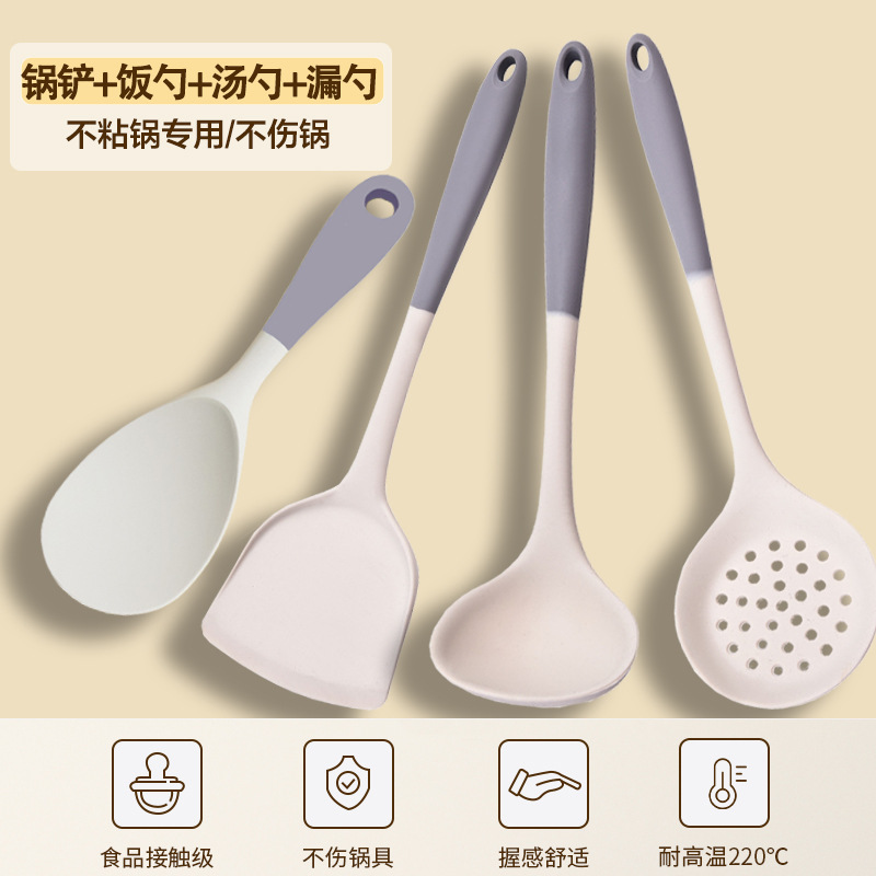 色合わせシリカゲル鍋シャベルスプーン家庭用粘着しない鍋シャベルスプーン高温食品級炒め料理シャベルキッチン中華シャベル|undefined