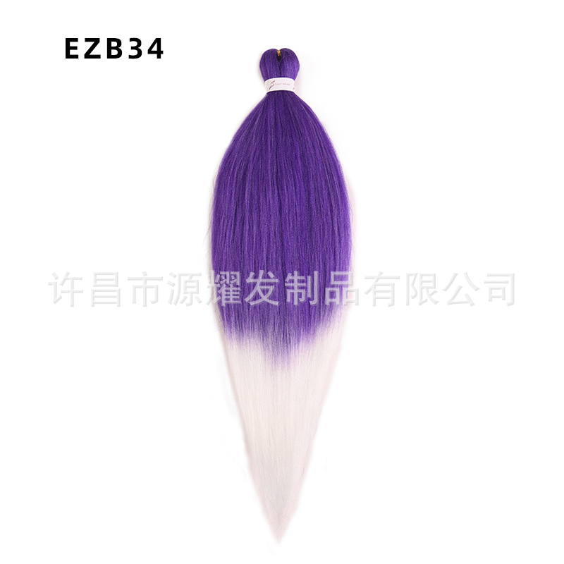 Peluca EZ cabello esponjoso y suave de fibra química trenza grande 26 pulgadas 90g pvc bicolor retardante de llama seda de baja temperatura trenza grande