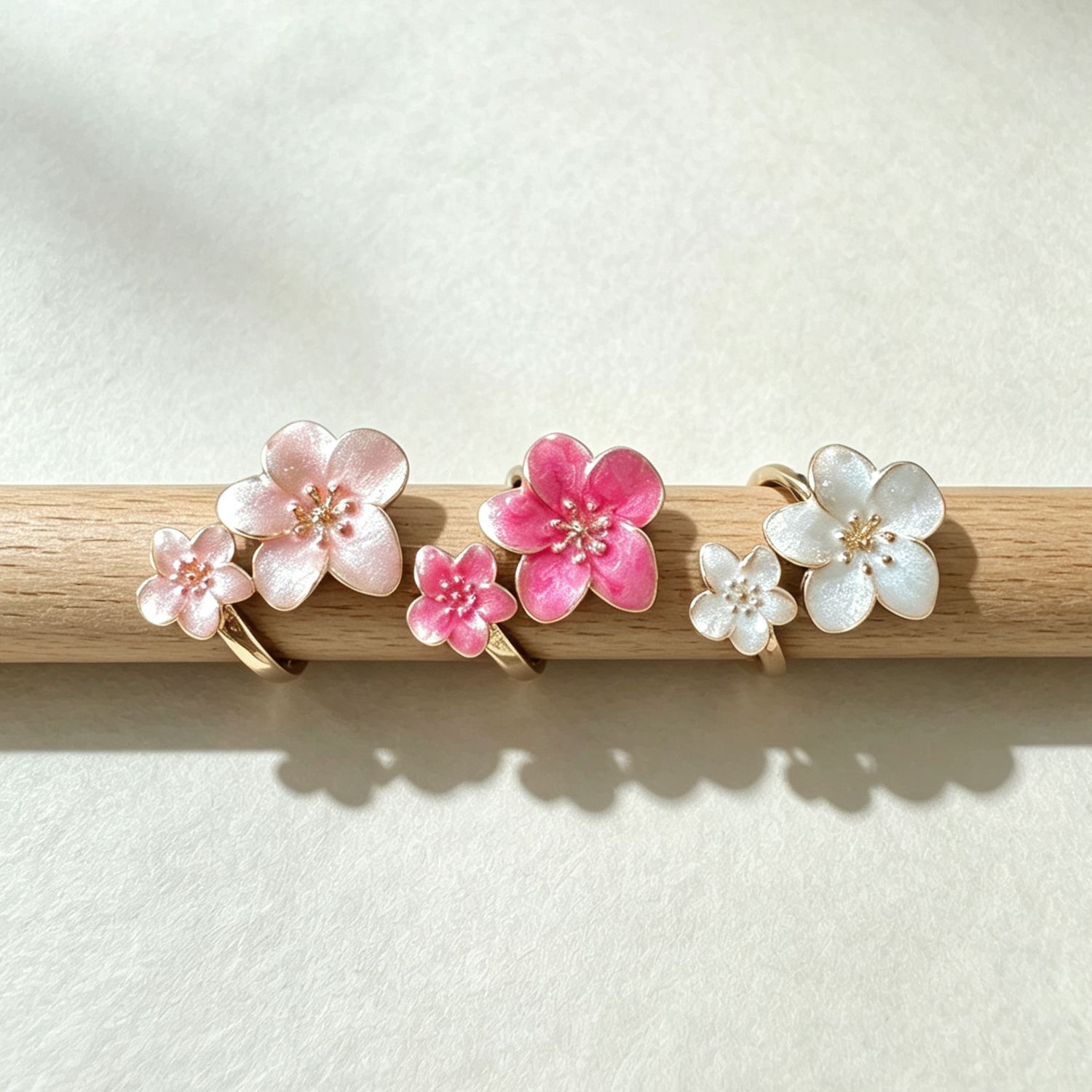 New French-style enamel metal flower ring, vintage court-style design, suitable for the index finger, exuding a luxurious and sophisticated vibe, a unique and stylish piece of jewelry for women