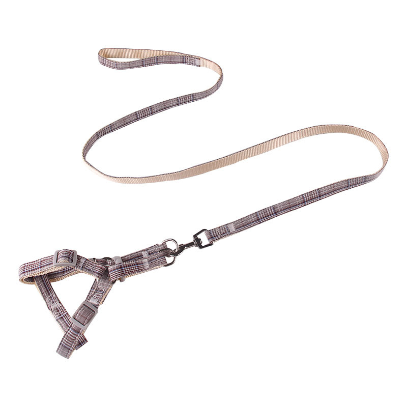 Simple moda Plaid Pet cuerda de tracción correa de pecho cuerda de perro de tela Cadena de perro pequeño mediano perro suministros para mascotas al por mayor