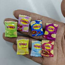 竖孔镀UV彩乐事薯片包 DIY手工串珠散珠串笔手机链挂件饰品配件