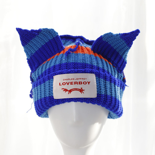 Yáng Chāoyuè's Couple Knit Hat, Pig Hat with Cat Ears, Warm Knitted Cold Hat, Korean Hat