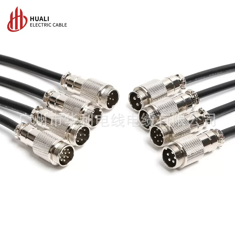 航空插头带线连接器 双头公对接公头GX12 16-2P 3 4 5 6 8芯