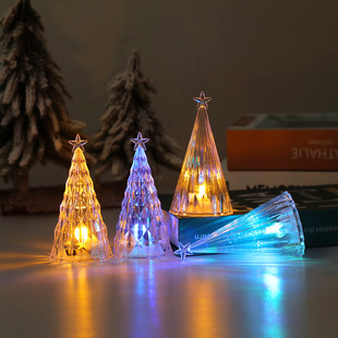 Christmas Decoration Desktop Ornaments Night Light Digital Candle Mini Christmas Tree Christmas Decoration Props