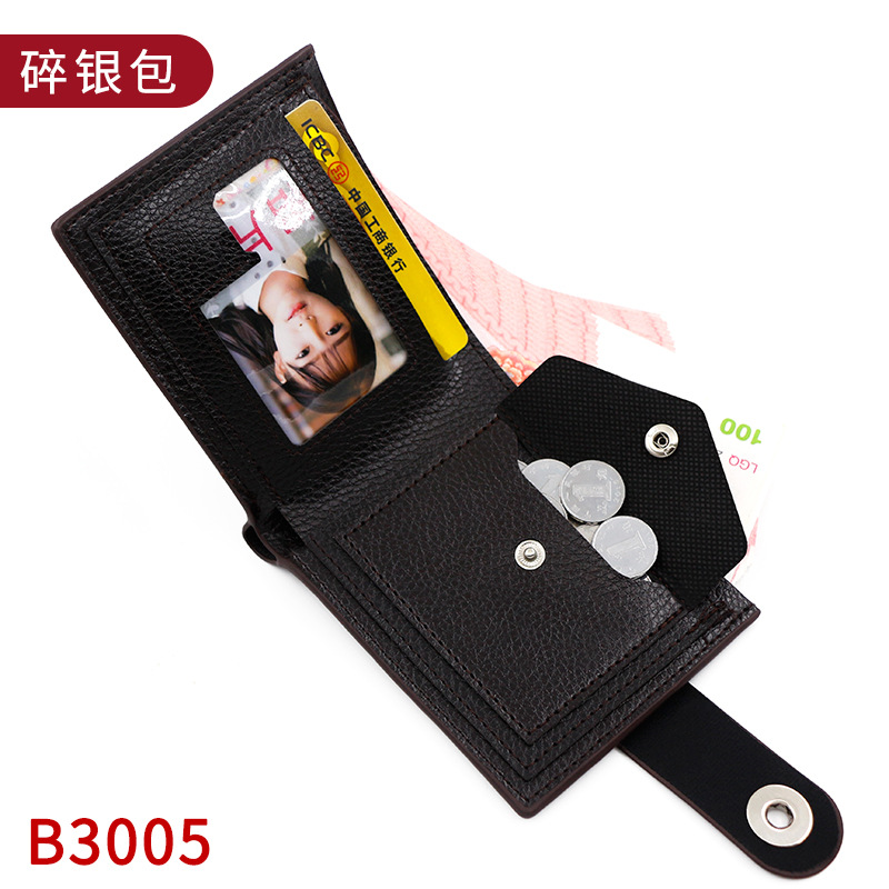 Moda acanalado en relieve billetera de los hombres hebilla magnética corta simple billetera delgada monedero bolso de plata billetera de los hombres