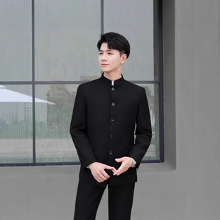 Men's Chinoiserie Tang Suit Men's Suit Tops Cheongsam Professional Chinoiserie High-End Stand-Up Collar Zhongshan Jacket Men's Clothing