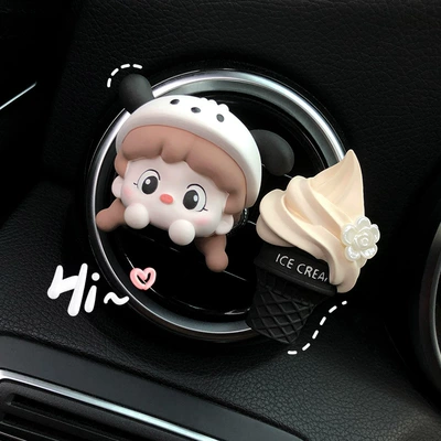 Cute ice cream girl car aromatherapy car air outlet decoration perfume car accessories decoration fragrance Stone
