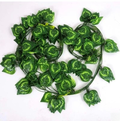 Artificial perilla leaves rattan strips green perilla leaves rattan strips decorative rattan vines plastic flowers vine fake flowers pipe decoration wholesale
