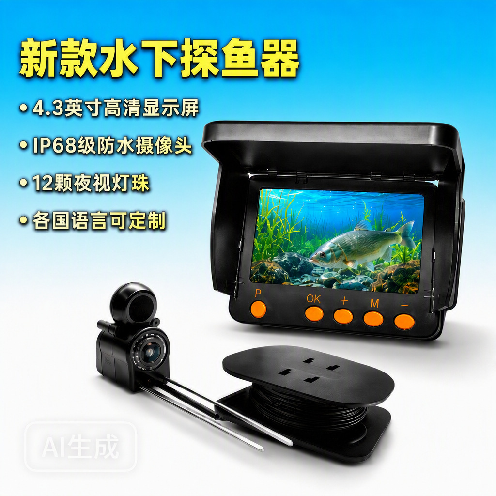 New 4.3inch Visual Fish Finder Underwater Camera Waterproof Camera Outdoor Fish Viewing Device Cross-Border Bestseller