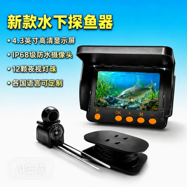 New 4.3inch Visual Fish Finder Underwater Camera Waterproof Camera Outdoor Fish Viewing Device Cross-Border Bestseller