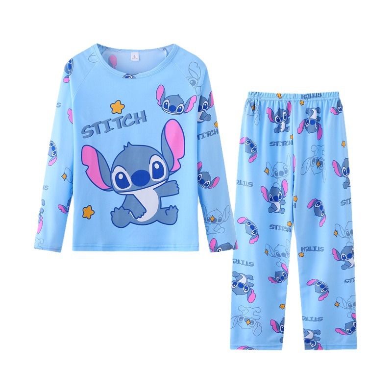 Pijamas de las niñas primavera y otoño manga larga delgada medio y grande niños lindos dibujos animados bebé niños princesa estilo homewear traje
