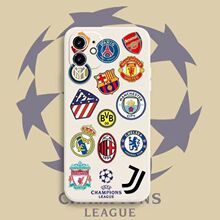 足球俱乐部手机壳iPhone15直角边14Pro苹果XSMAX图标6/7拼接8plus