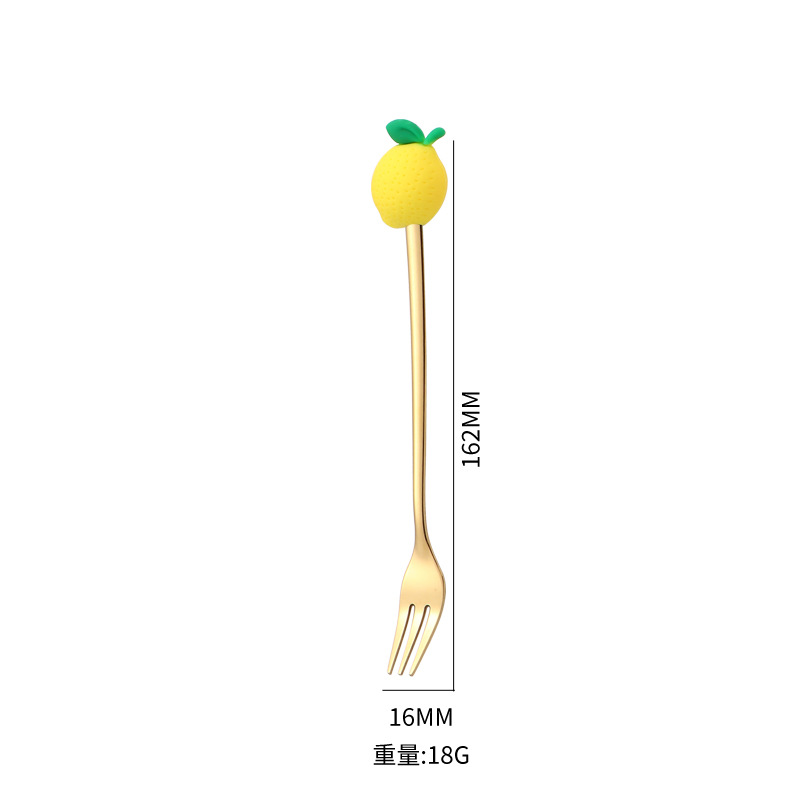 Productos transfronterizos 304 cucharas de acero inoxidable, cucharas de café, patrón de fruta, pastel, postre, cucharas y tenedores, set de regalo