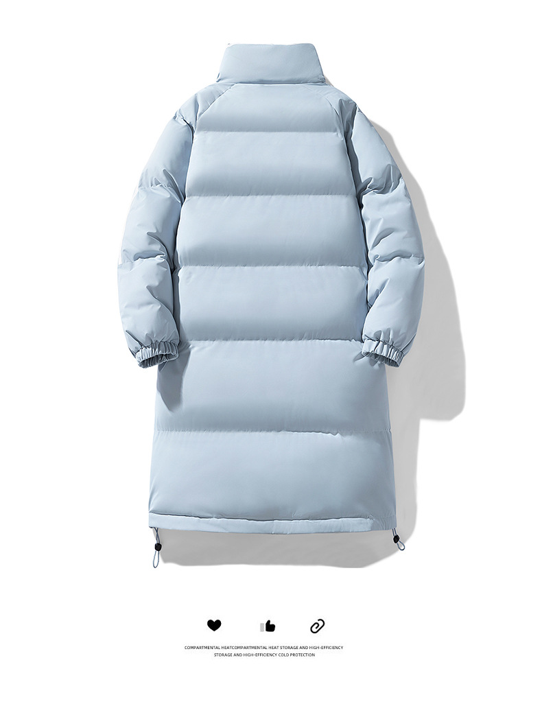 Winter Padded Longline Down Jacket For Men And Women Windproof_voghion.com