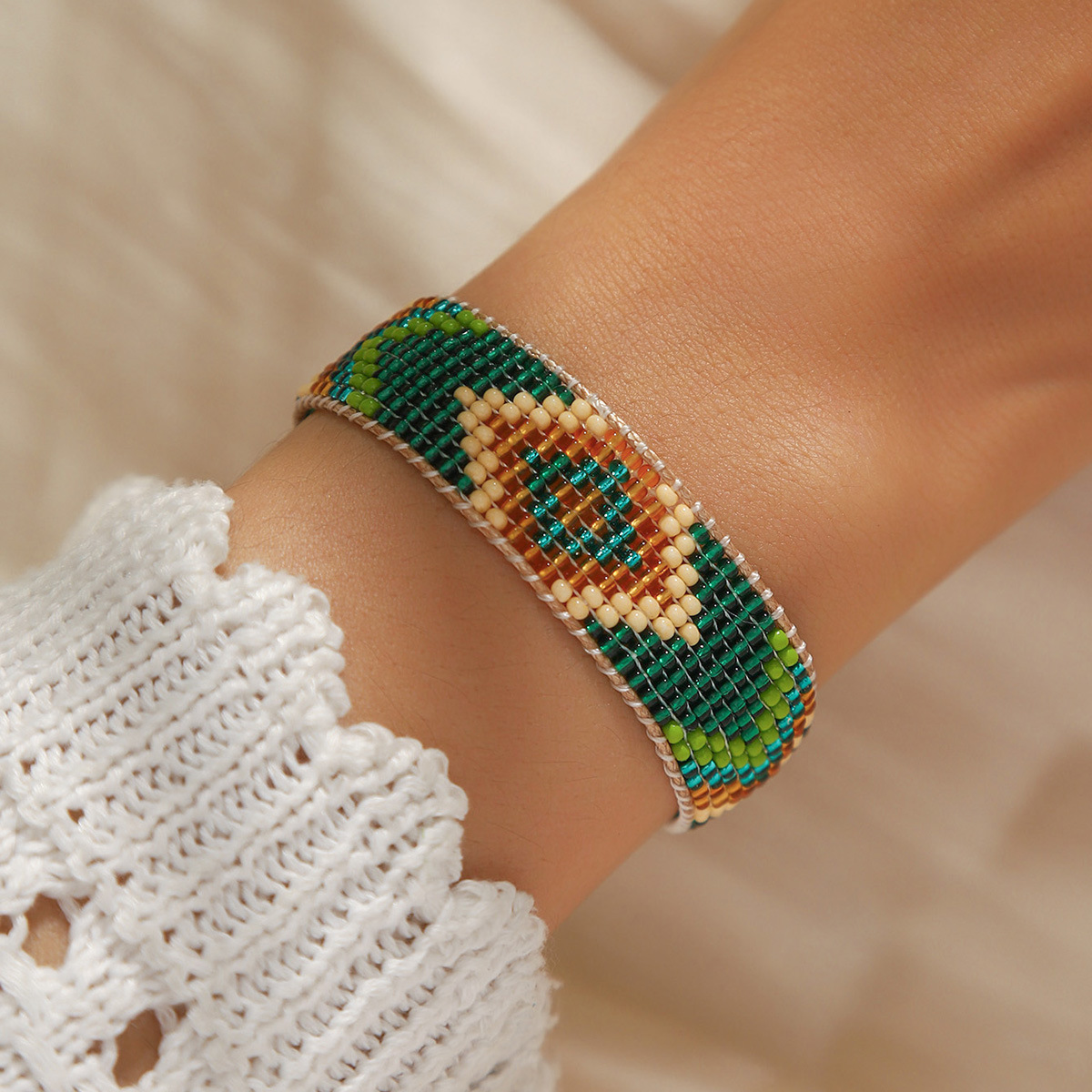 9g Weight Slider Clasp Closure Clasp Closure Type Bracelets Classification cord Chain Material Beaded Chain Chain Type 1 Piece Quantity Daily Occasion Seed Bead, cord Material Rhombus Pattern All Seasons Season Unisex Gender Knitting Design Ethnic Style Style Ethnic Style Rhombus Seed Bead Cord Beaded Chain Slider Clasp Closure String Bracelets Wholesale 13