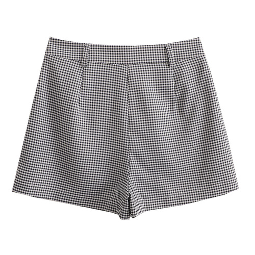Women's Fashion 2025 Spring New Arrival European and American Style Black-and-White Plaid Single-Button Suit Jacket + Short Culotte Set