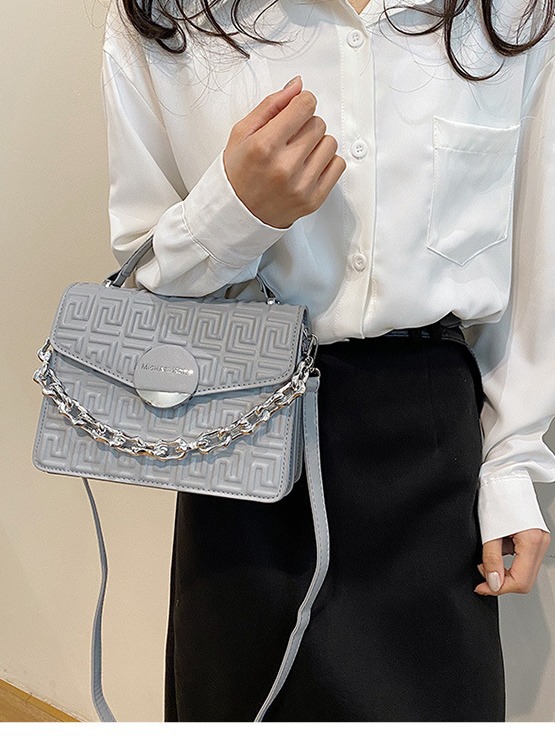 Pequeño bolso cuadrado estampado nuevo para primavera/verano 2025, versátil y de moda, bolso de mujer elegante, bandolera de mano de alta gama