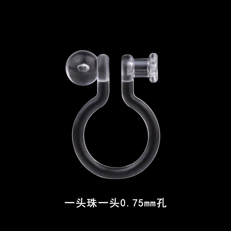 One bead and one 0.75 hole resin ear clip