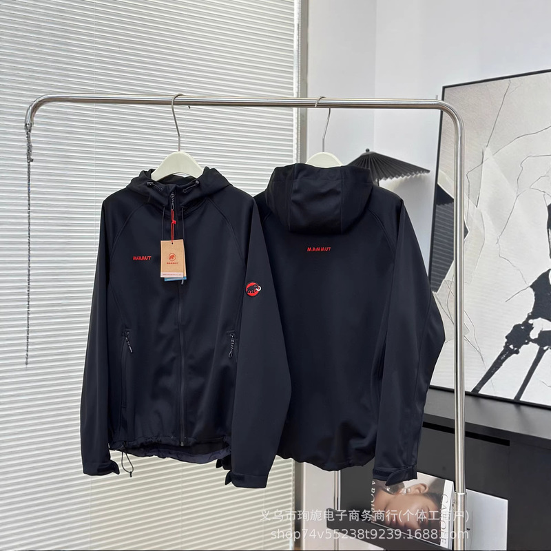 Cross-Border 26 Spring Collection Mamm Mammoth Embroidered Red Label Softshell Hooded Jacket