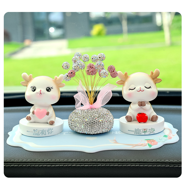 New Yilu Ping An Car Ornaments Deer Ornaments Car Small Ornaments Center Console Decorations Car Decoration Supplies