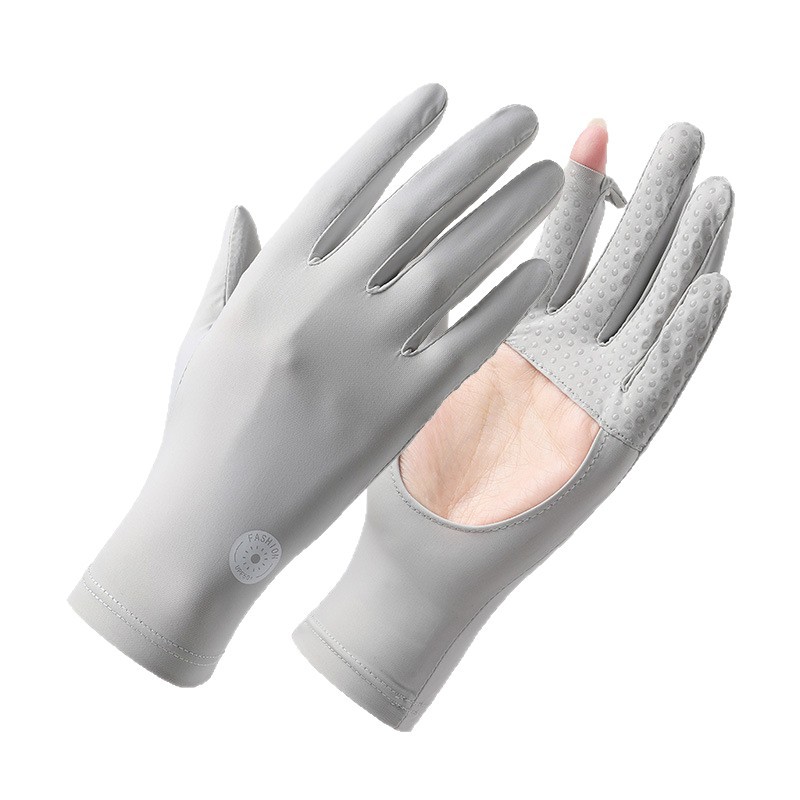 Guantes solares para mujeres hielo de verano anti-UV al aire libre guantes de conducción antideslizantes de palma huecos