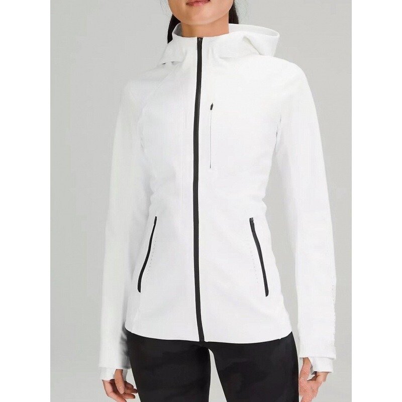 Lulu Jacket Original Soft Shell Hooded Cross Sports Jacket Hooded Women's Fitness Fleece-Lined Warm and Windproof