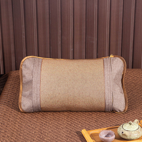 Summer cool pillow adult health care cervical vertebra student bamboo tea core single summer mahjong mat pillow case