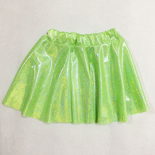 Children Girls green pink glitter jazz dance skirts party cheerleaders uniforms model show photos shooting shiny pleated skirts for kids