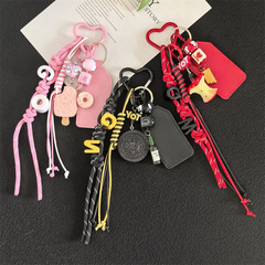 国境を越えて人気のあるアルファベットの編み物革カードのファッションバッグのペンダントのキーホルダー